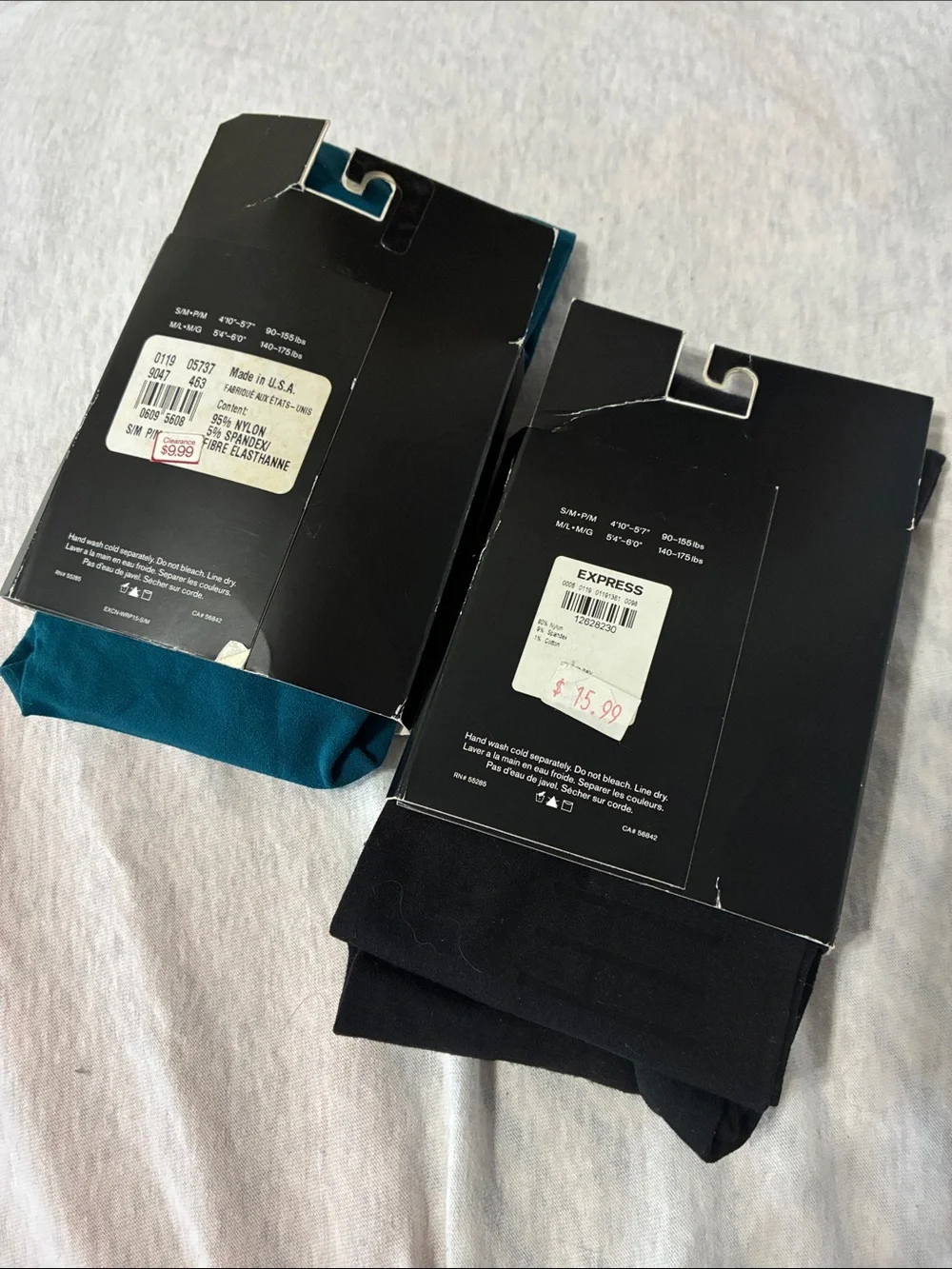 Express Women's Black & Teal Hosiery. NWT Size Small